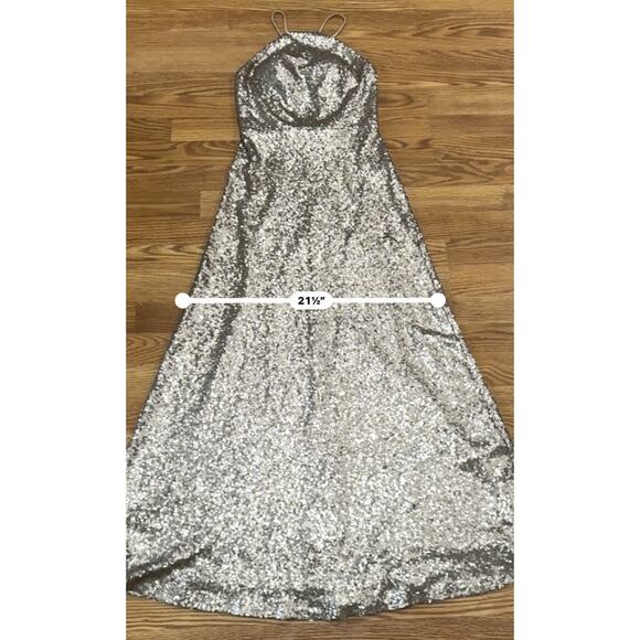 Marchesa Notte prom gold sequin-embellished floor-length gown size 0 - Picture 8 of 15